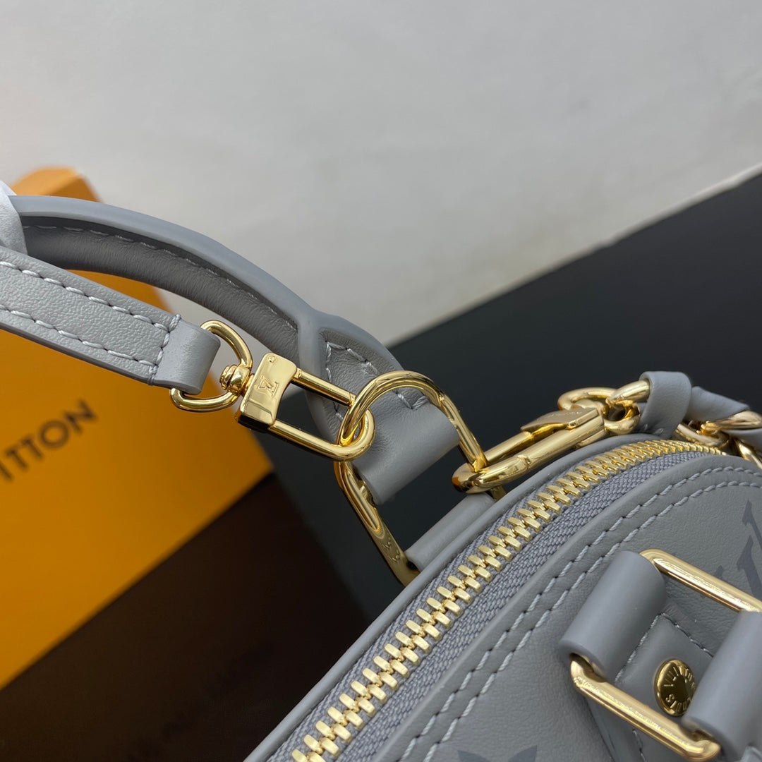 Louis Vuitton Alma BB Monogram Empreinte Leather Handbag - Grey