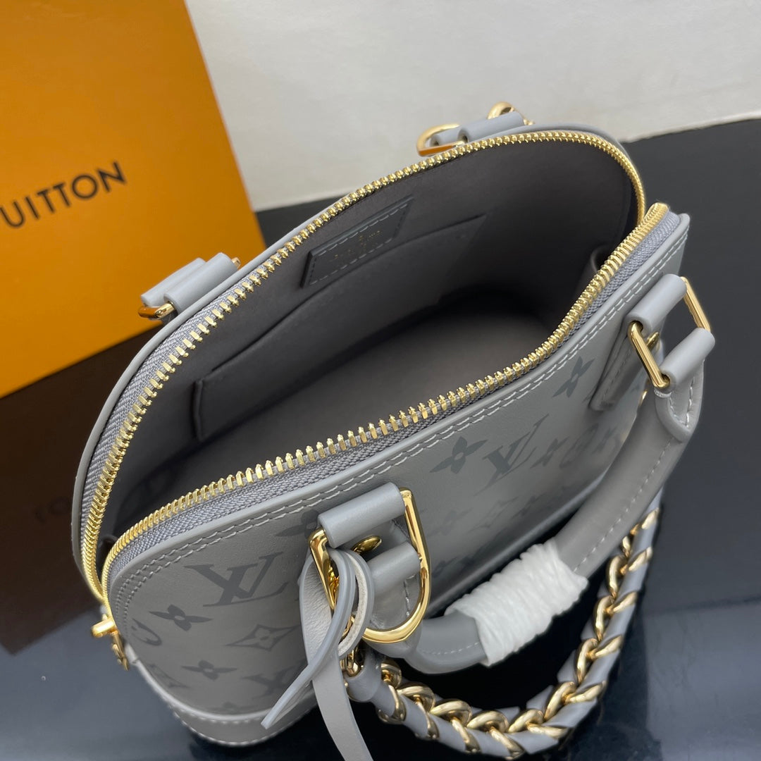 Louis Vuitton Alma BB Monogram Empreinte Leather Handbag - Grey