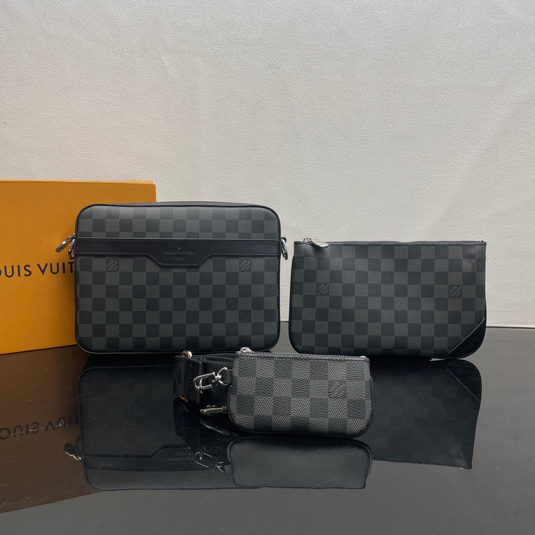 Louis Vuitton Trio Messenger Bag Damier Graphite Canvas Black/Grey