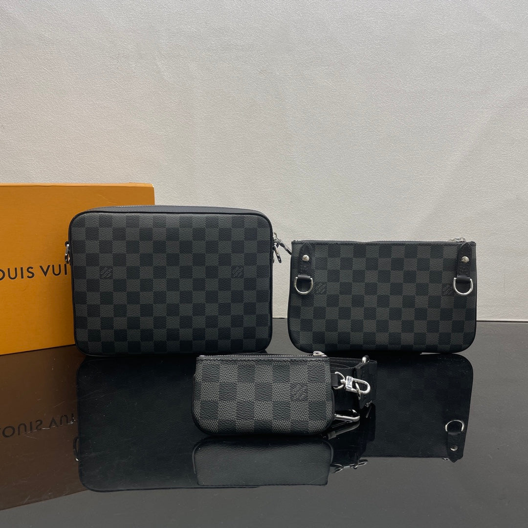 Louis Vuitton Trio Messenger Bag Damier Graphite Canvas Black/Grey