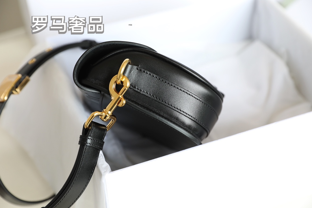 Dior Bobby Bag in Black Box Calfskin with Gold-Finish Metal Hardware