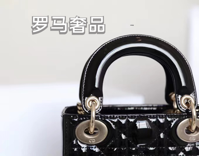 Lady Dior Micro Bag Black Cannage Patent Calfskin