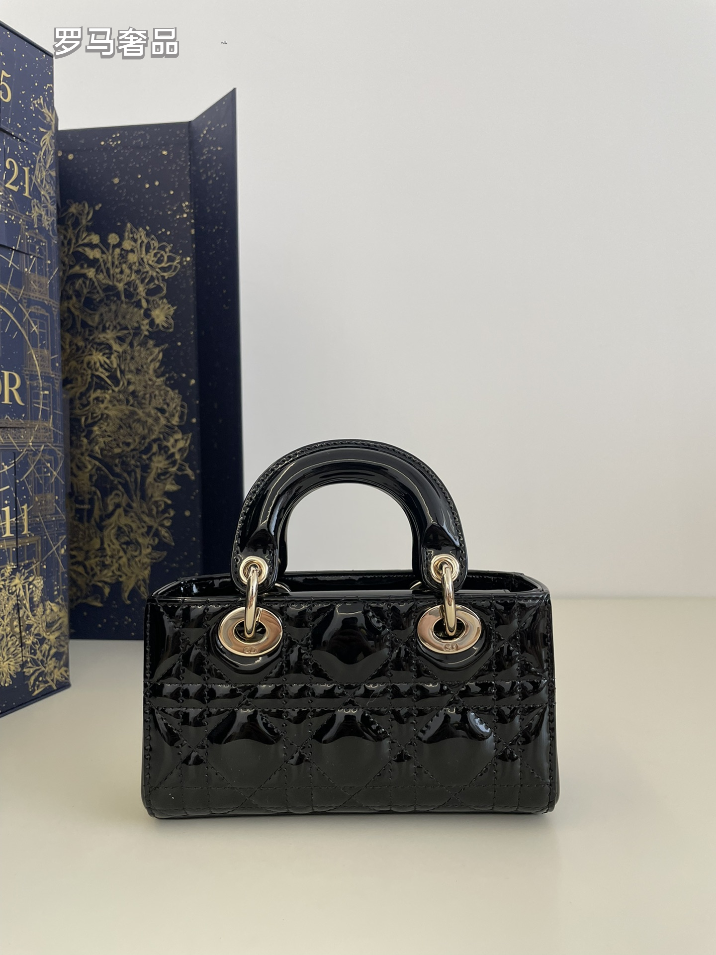 Lady Dior Joy Micro Bag - Cannage Lambskin & Patent Leather Handbags