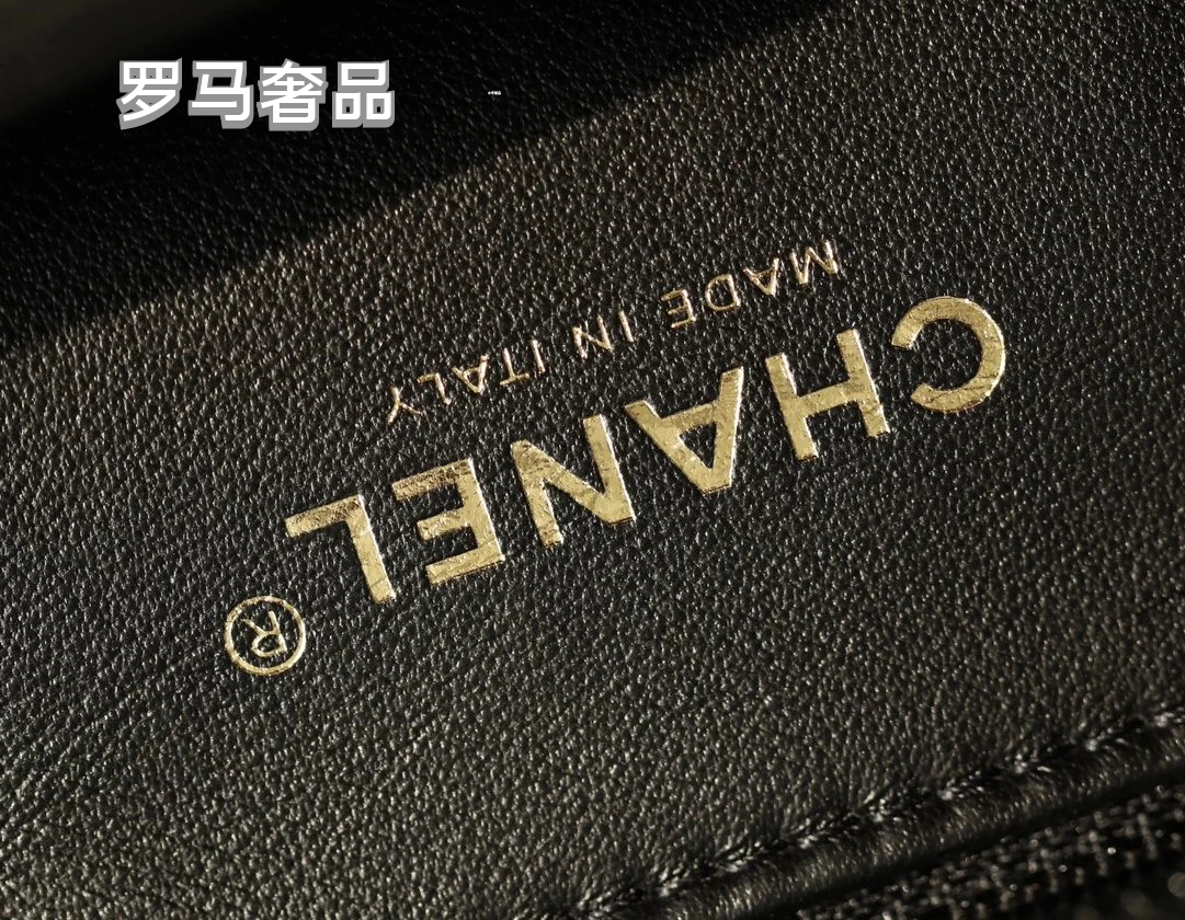Chanel Black Quilted Lambskin Flap Bag with Gold-Tone Logo Chain