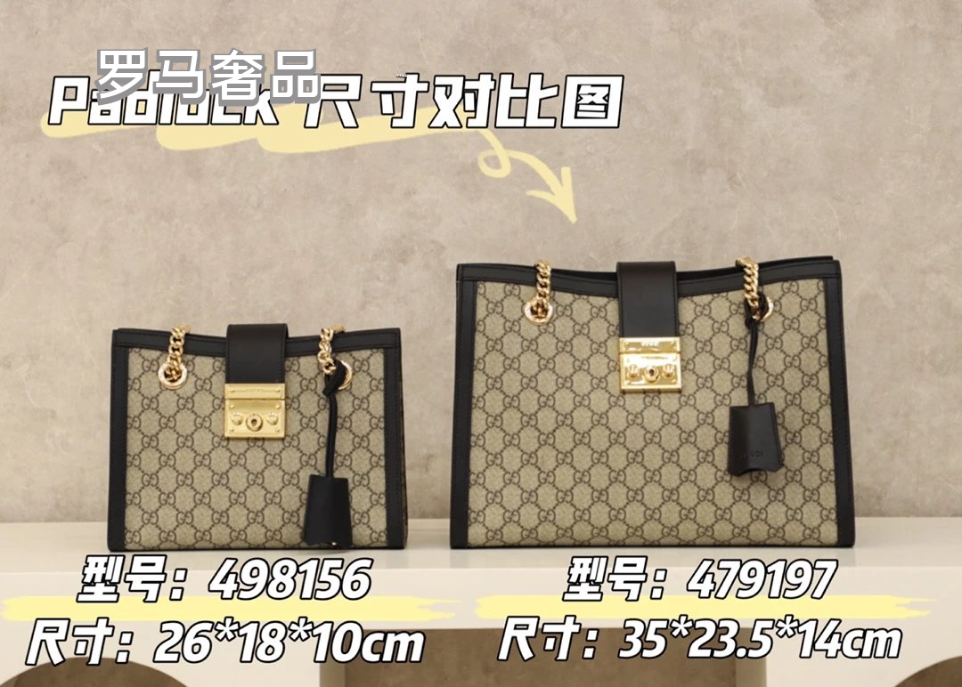 Gucci Padlock Small GG Supreme Shoulder Bag with White Leather Trim