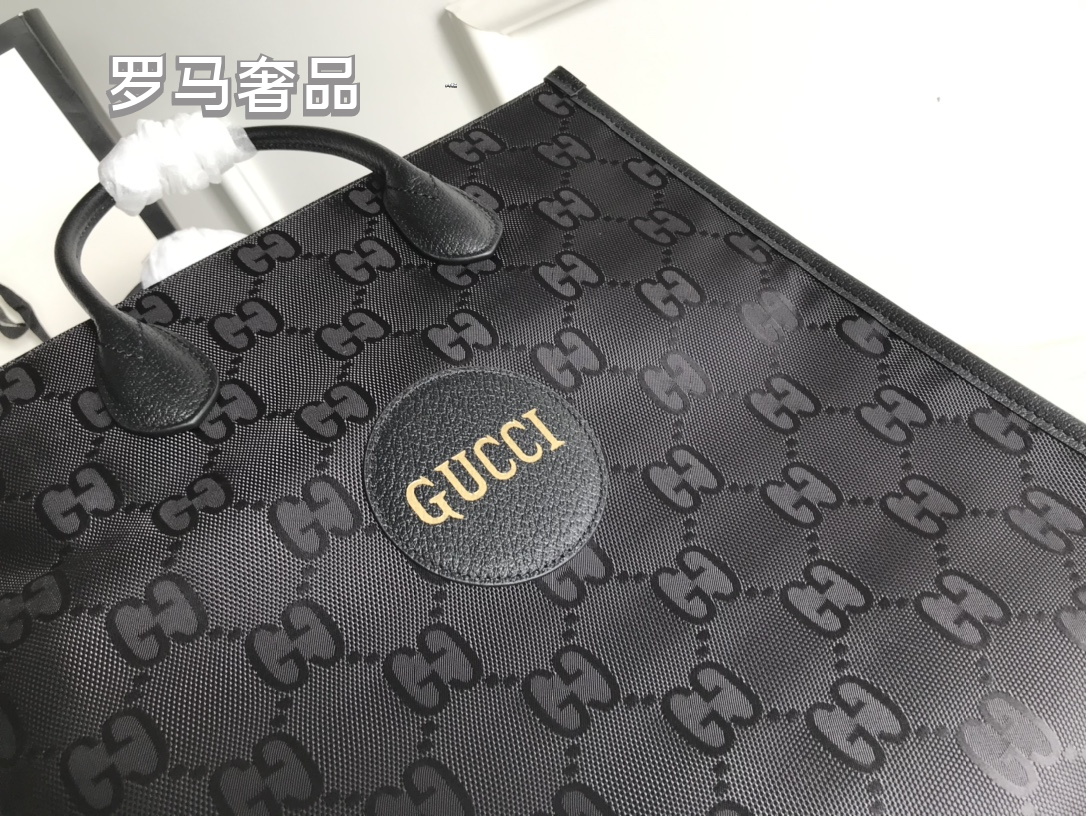 Gucci Off The Grid GG Monogram Nylon Tote Bag - Black