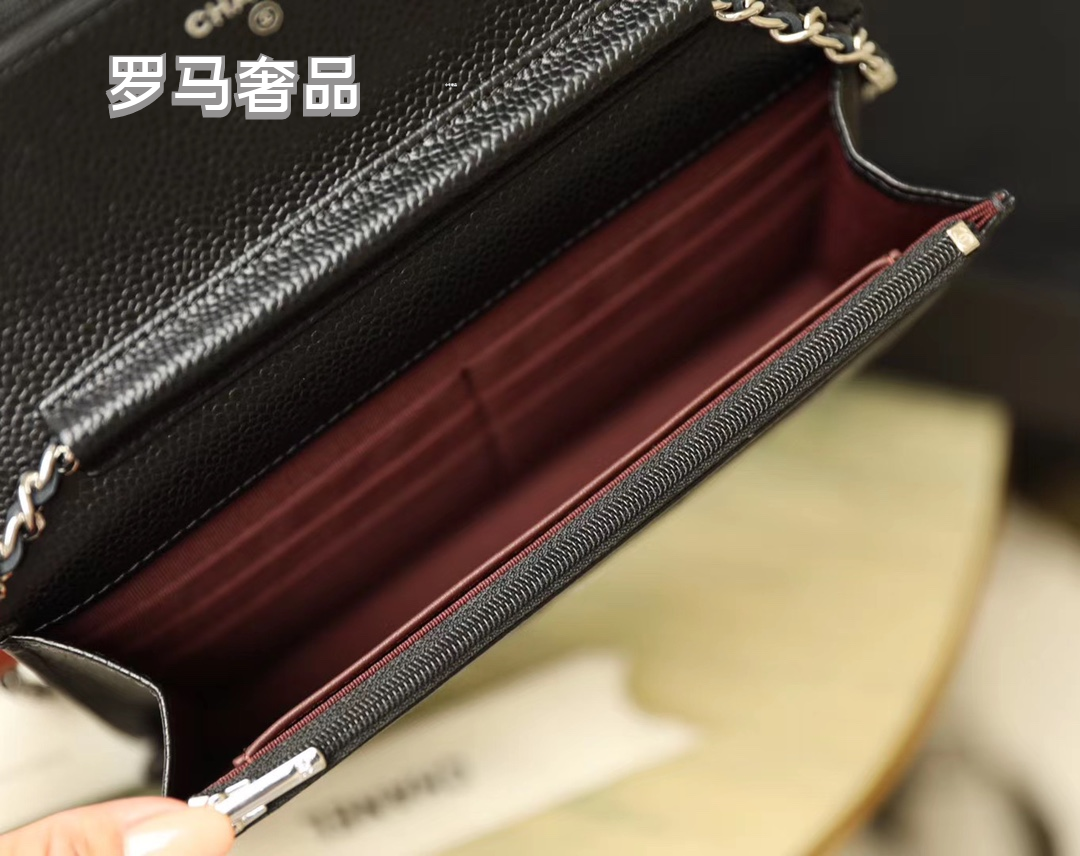 Chanel Classic Wallet on Chain - Black Quilted Lambskin Leather with Silver-Tone Hardware