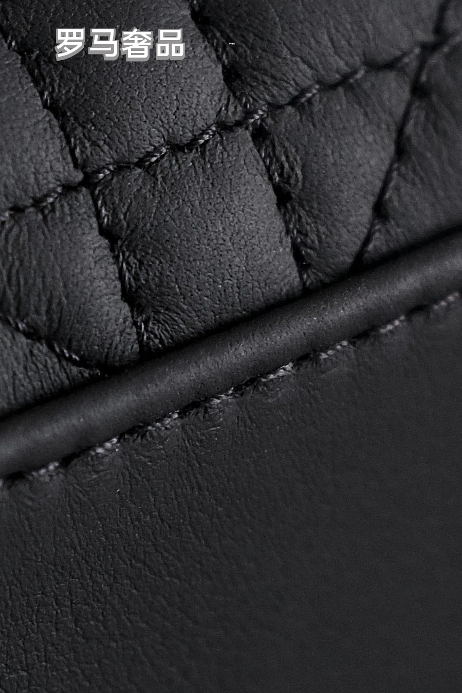 Lady Dior Style Ultra Matte Black Quilted Handbag with Shoulder Strap
