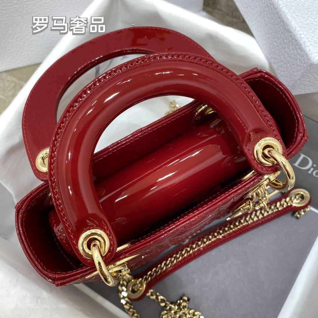 Lady Dior Mini Bag - Black Cannage Leather with Gold-Tone Hardware