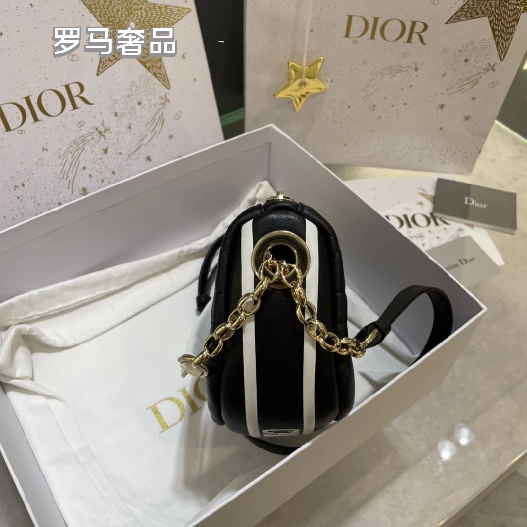 Luxury Black Quilted Leather Shoulder Bag with Gold Chain and White Handle