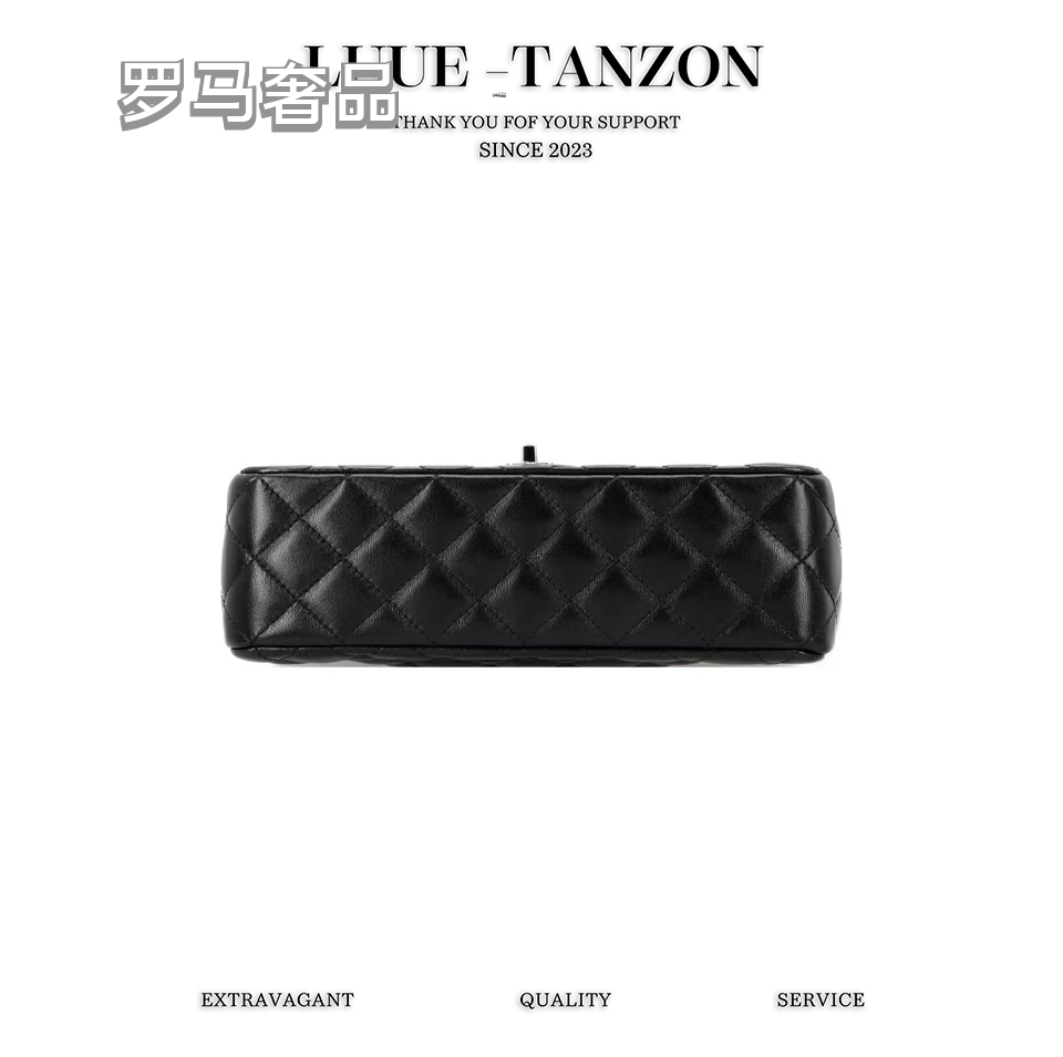 Elegant Black Quilted Leather Top Handle Flap Bag with Silver-Tone Chain