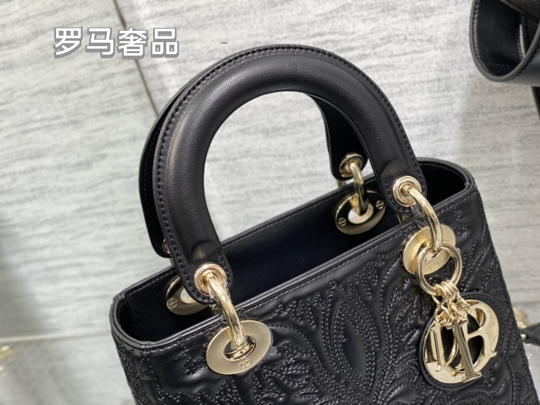 Lady Dior My ABCDior Bag - White Embossed Calfskin with Gold-Finish Metal Charms