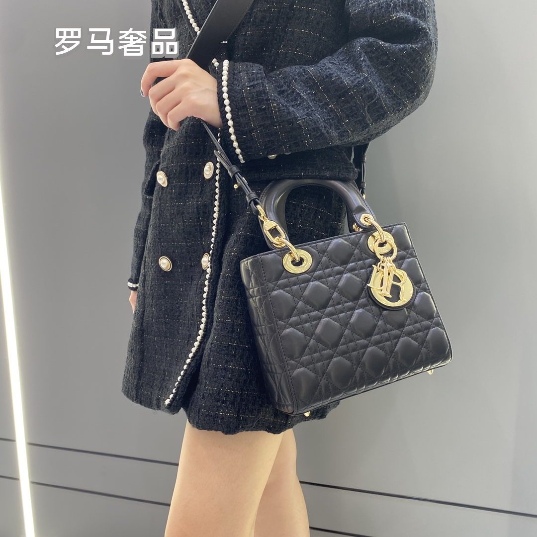 Dior Classic Beige Quilted Leather Top Handle Handbag with Gold Hardware