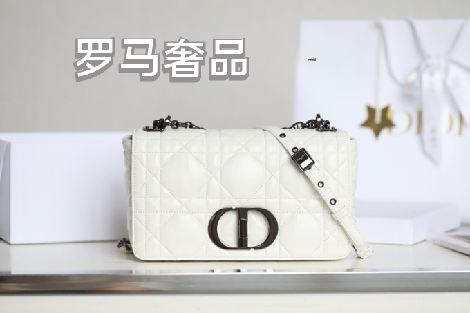 Christian Dior Caro Medium Bag Black Cannage Calfskin Gold Hardware