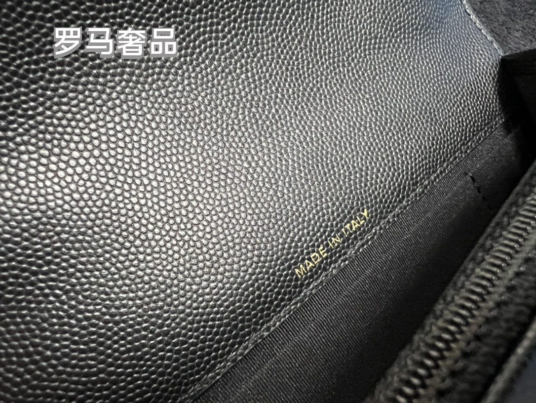 Luxury Quilted Leather Flap Shoulder Bag with Gold-Tone Chain and CC Logo - Black