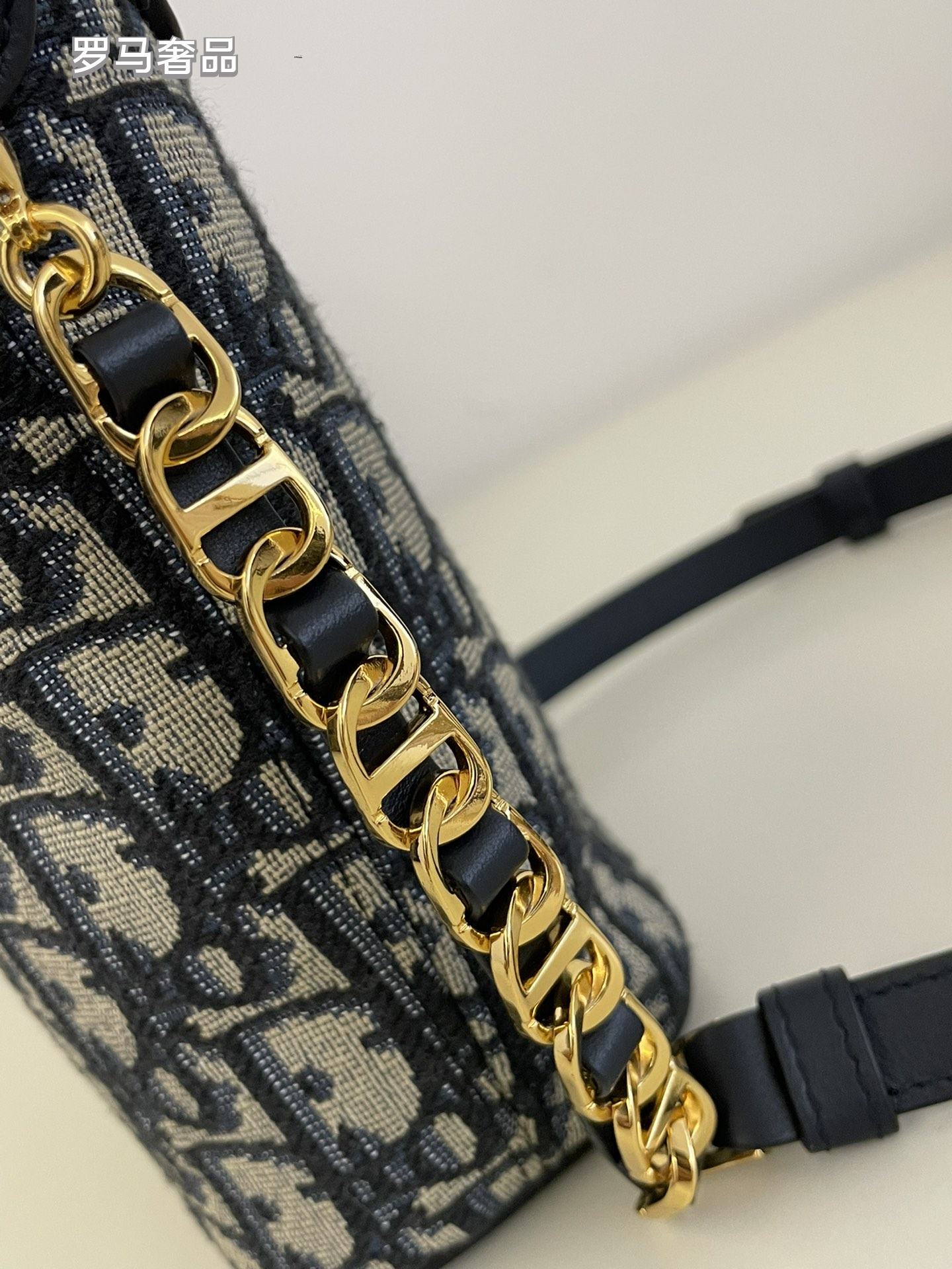 Dior Small C'est Dior Bucket Bag - Blue Dior Oblique Jacquard with Gold-Finish Metal