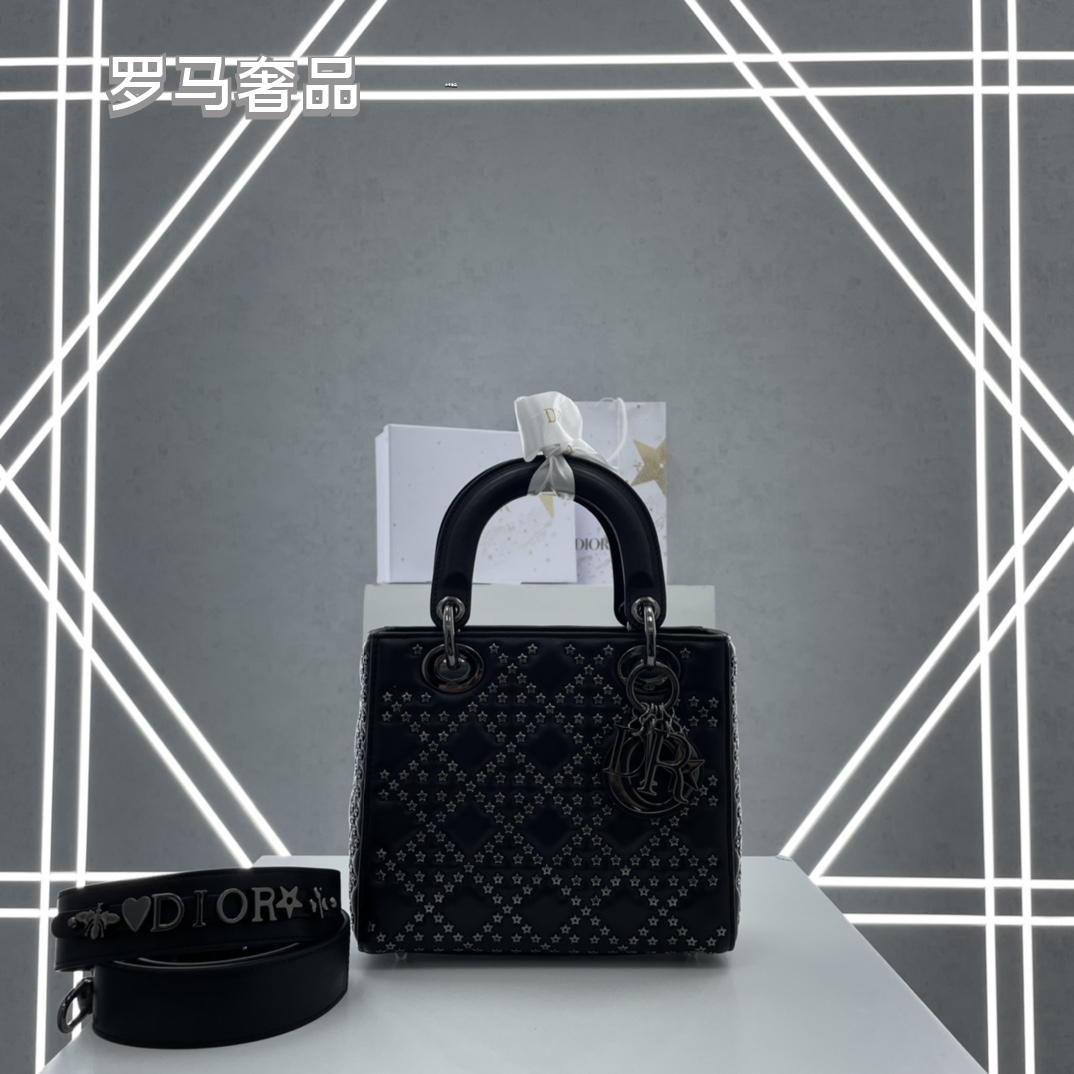 Lady Dior My ABCDior Bag White Cannage Lambskin with Gold-Finish Charms