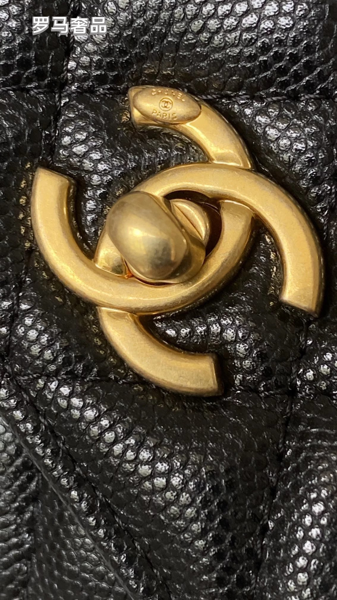 Tanzon Black Quilted Leather Crossbody Bag with Gold Chain Strap