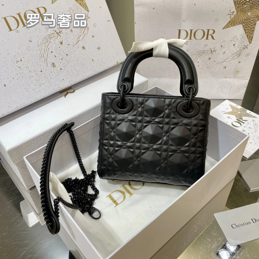 Christian Dior Micro Lady Dior Bag Beige Cannage Lambskin