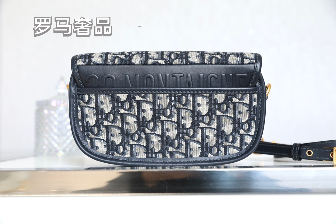 Dior Classic Blue Monogram Jacquard Flap Shoulder Saddle Bag
