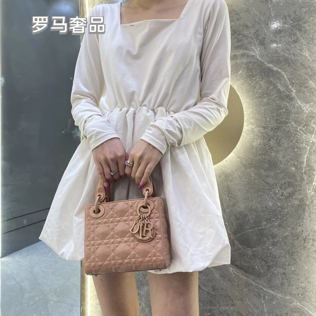 Christian Dior Micro Lady Dior Bag Beige Cannage Lambskin