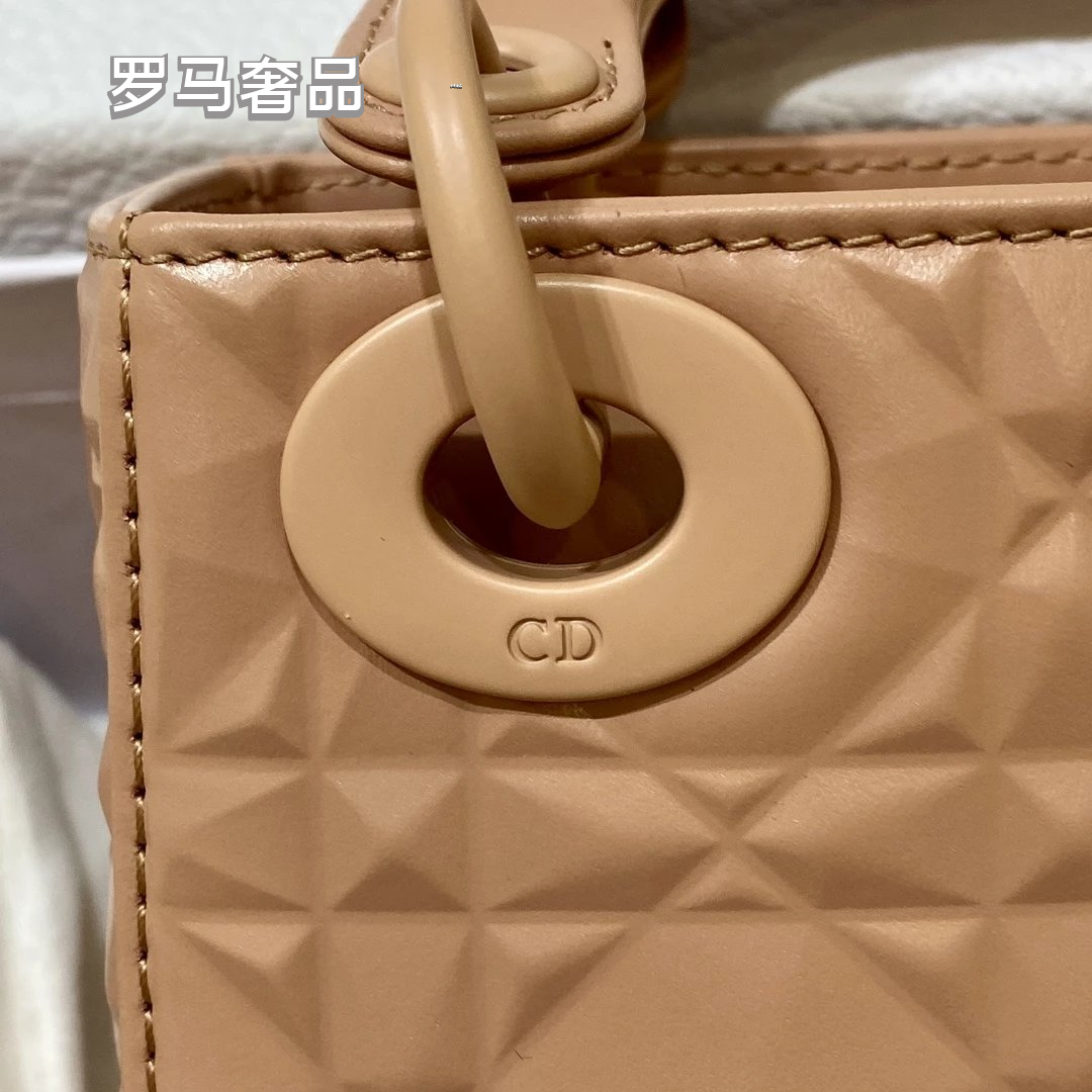 Christian Dior Micro Lady Dior Bag Beige Cannage Lambskin