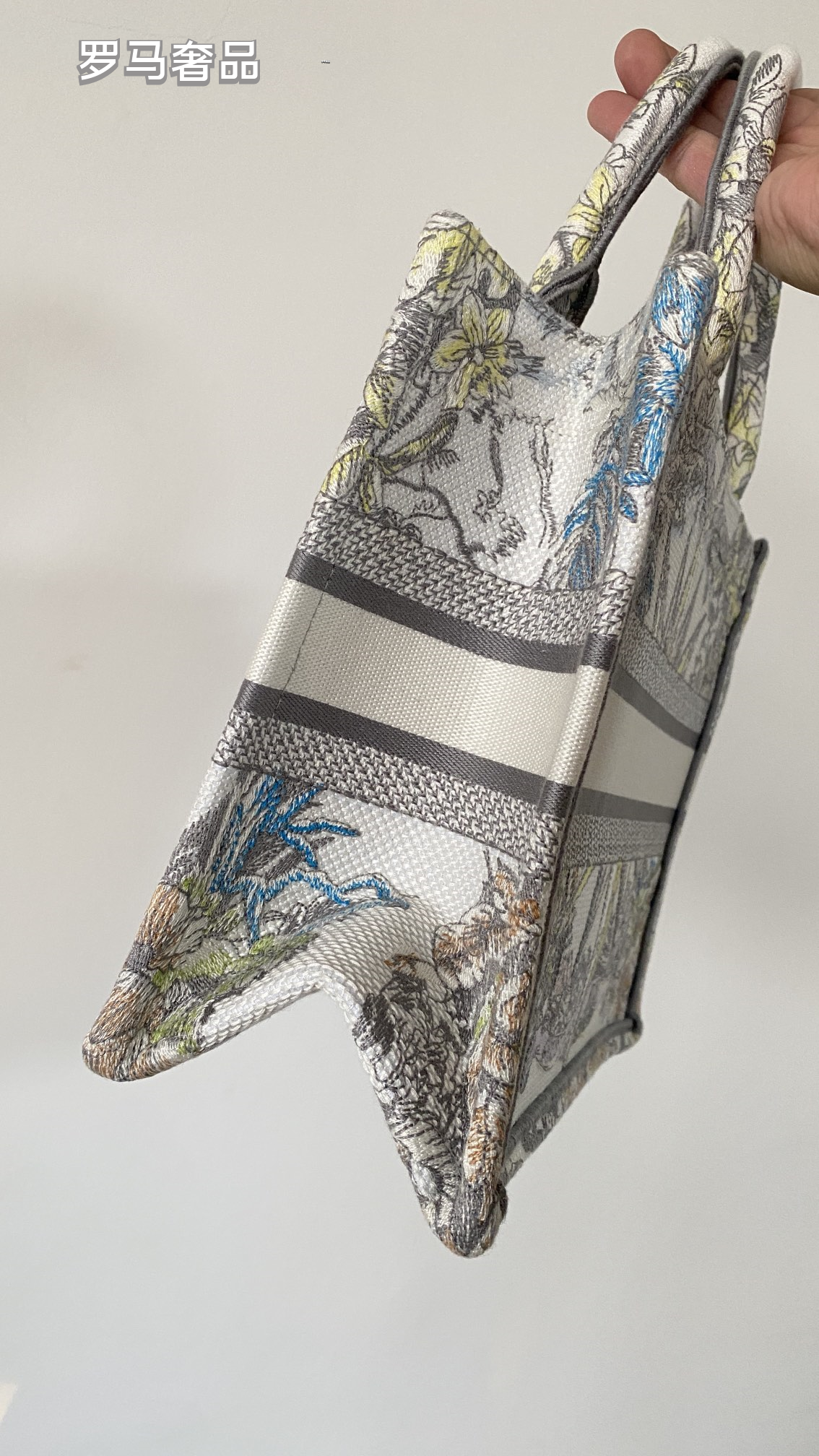 Christian Dior Medium Book Tote - White and Multicolor Constellation Embroidered Canvas