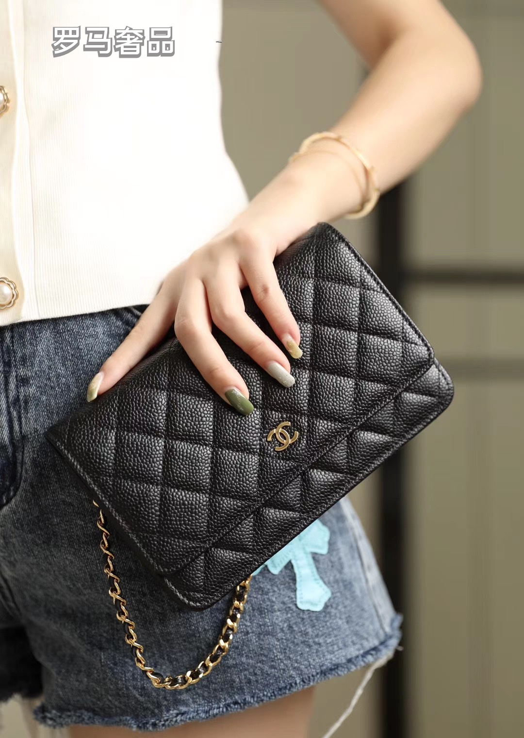 Chanel Classic Wallet on Chain - Black Quilted Lambskin Leather with Silver-Tone Hardware