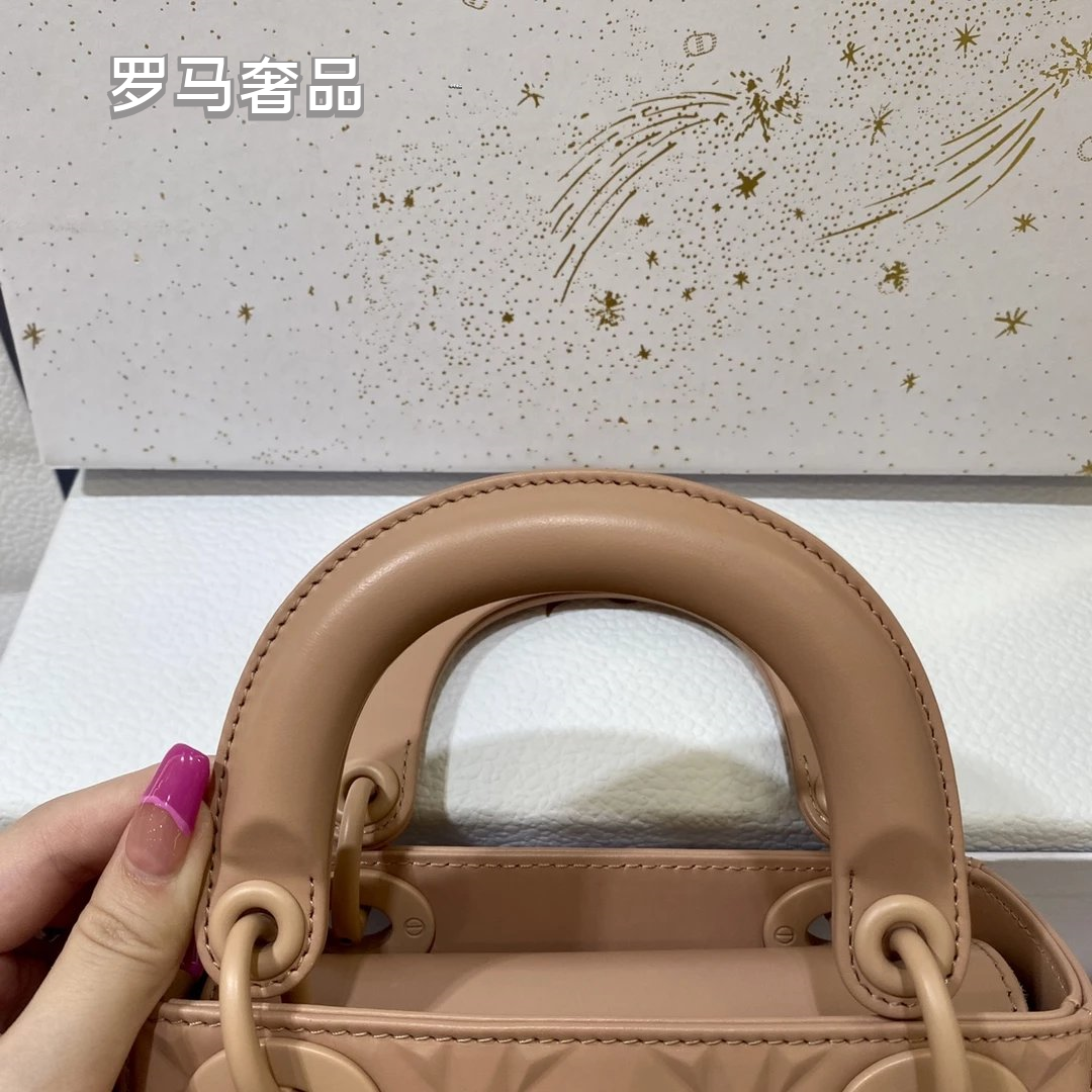 Christian Dior Micro Lady Dior Bag Beige Cannage Lambskin