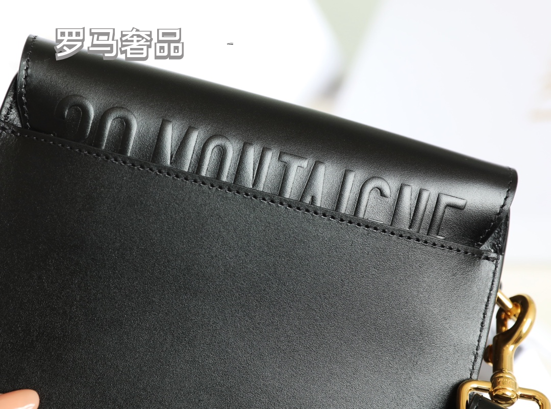 Dior Bobby Bag in Black Box Calfskin with Gold-Finish Metal Hardware