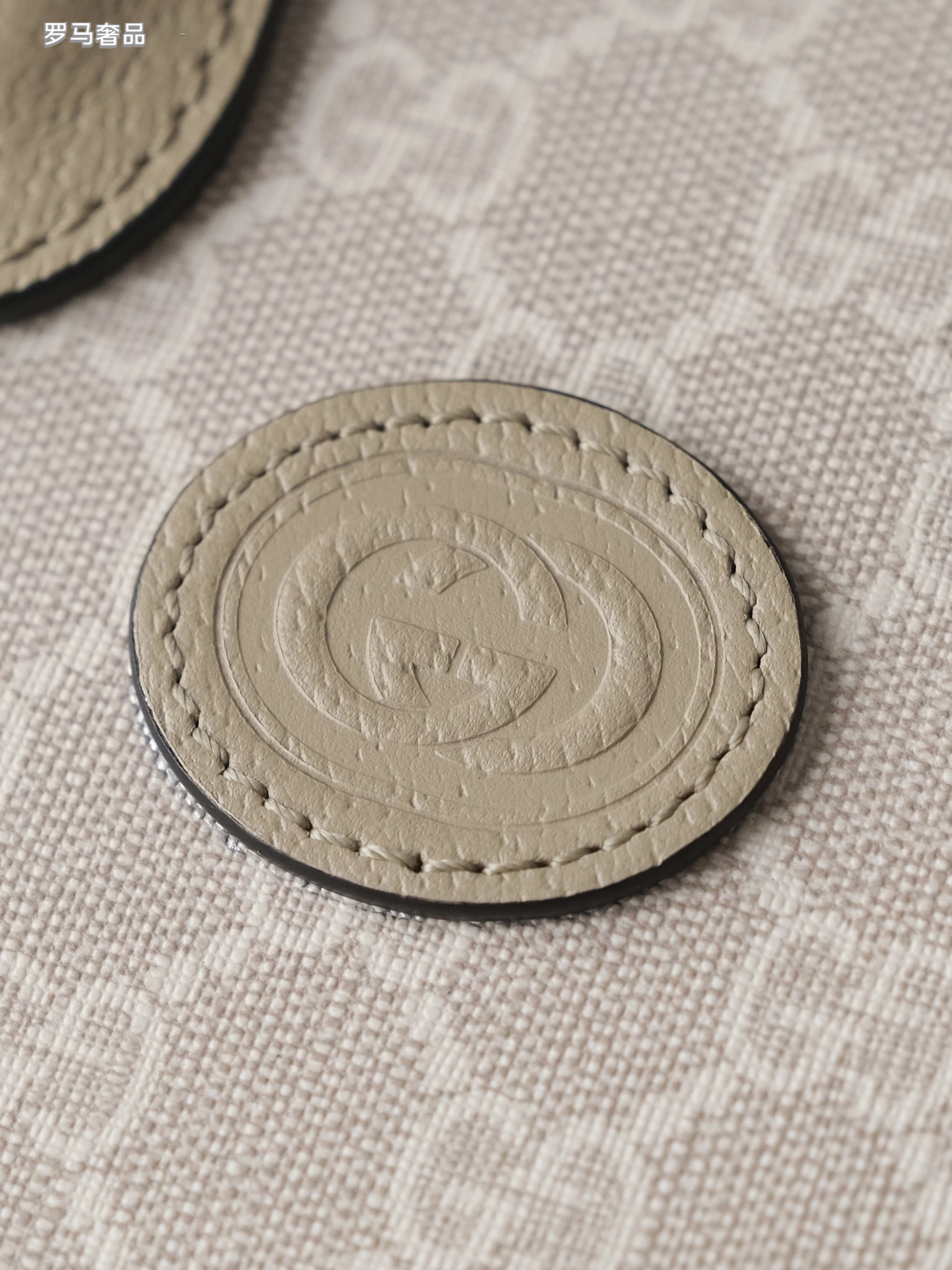 Gucci Elegant Cream Monogram Mini Tote Bag with Top Handles and Crossbody Strap