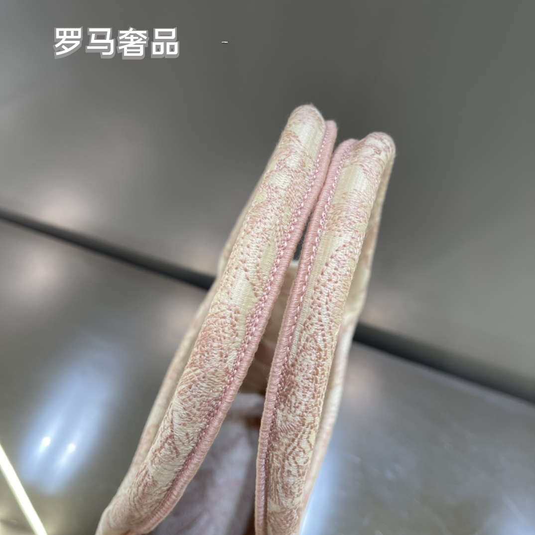 Christian Dior Small Book Tote Bag - Pink Toile de Jouy Embroidery