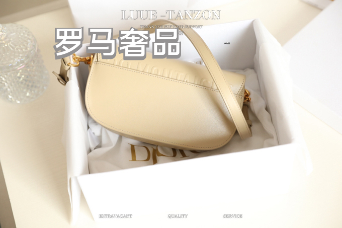 Christian Dior Bobby Small Flap Bag - Beige Leather Crossbody Shoulder Bag