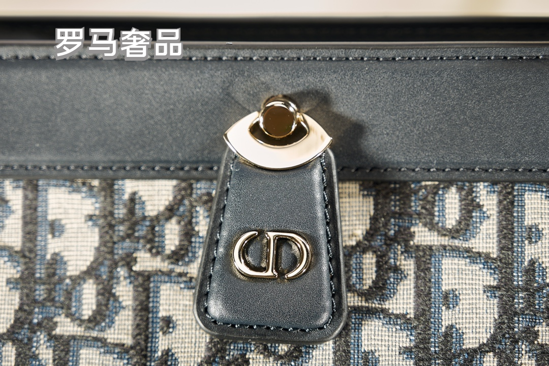 Dior Blue Oblique Jacquard Shoulder Bag