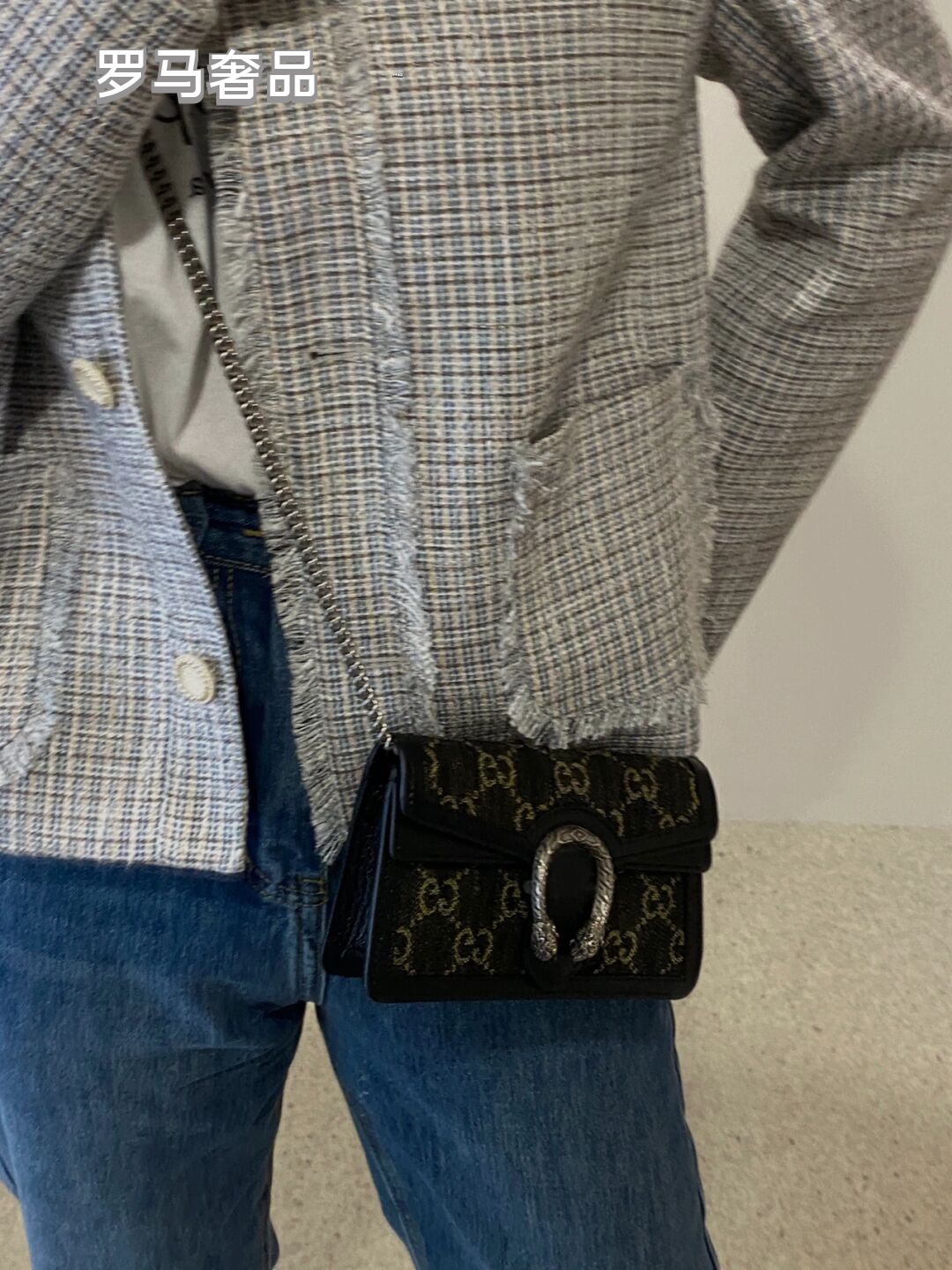 Gucci Dionysus Small GG Supreme Canvas Shoulder Bag - Blue Leather
