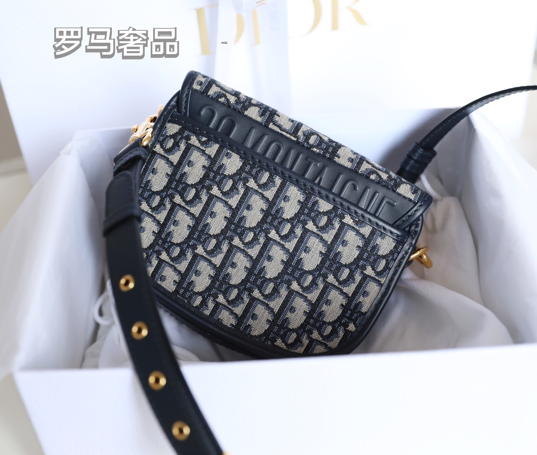 Dior Bobby Bag in Black Box Calfskin with Gold-Finish Metal Hardware
