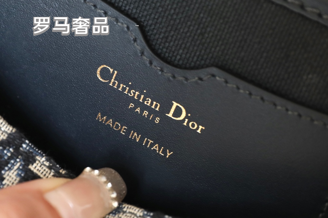 Christian Dior Bobby Bag Blue Dior Oblique Jacquard Canvas Shoulder Bag
