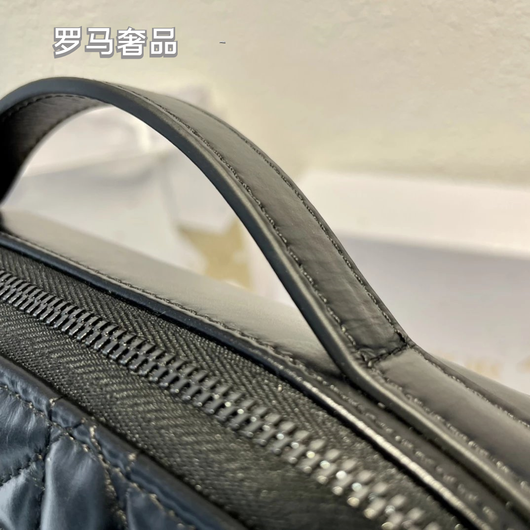 Luxury Quilted Cannage & Oblique Pattern Vanity Case Cosmetic Bag for Women
