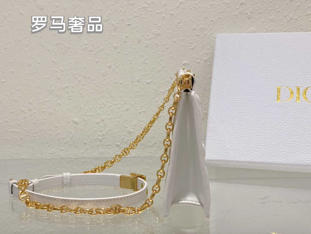 Dior Miss Dior Pouch Black Cannage Lambskin Gold-Finish Chain Bag