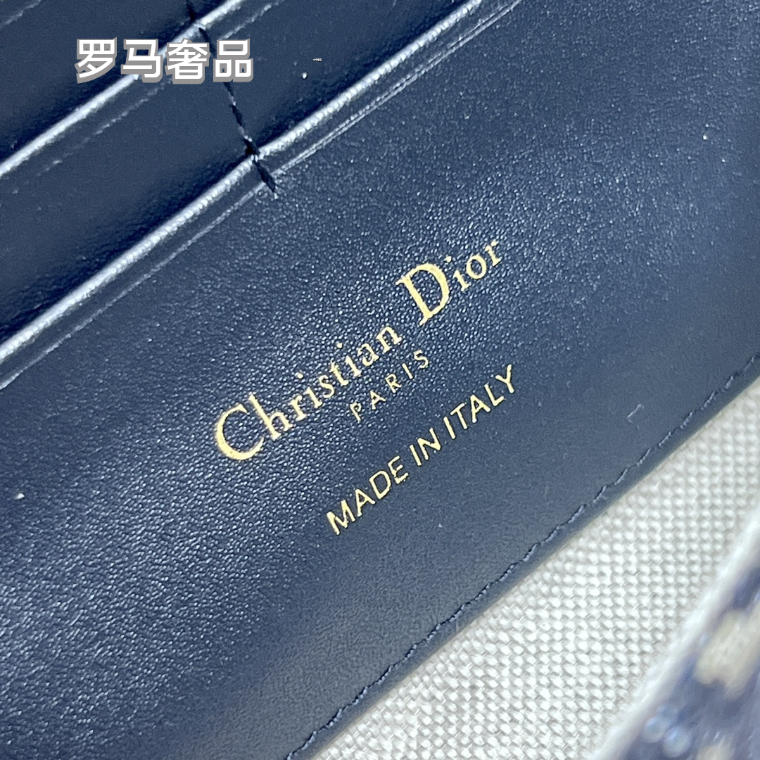 Christian Dior 30 Montaigne 2-in-1 Pouch Blue Dior Oblique Jacquard