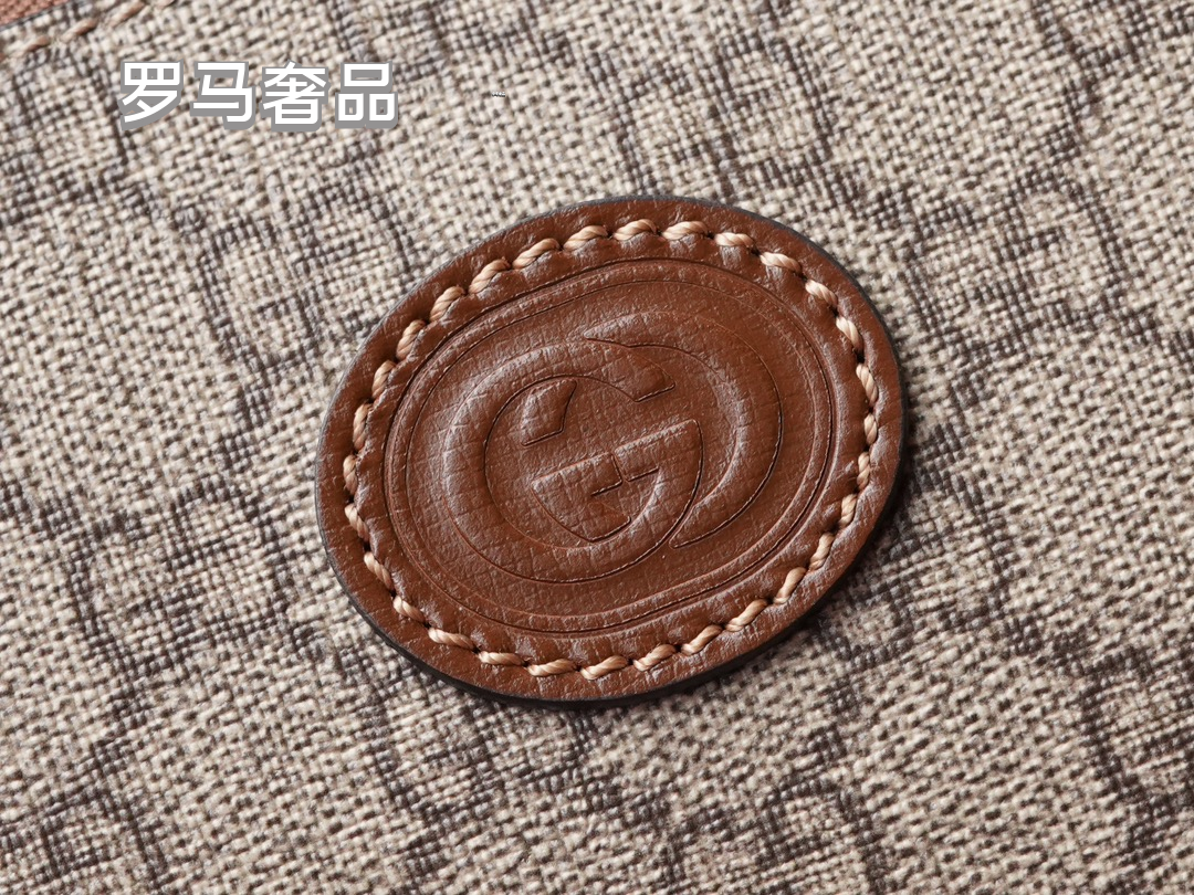 Gucci Classic Monogram Pattern Mini Crossbody Bag with Leather Strap