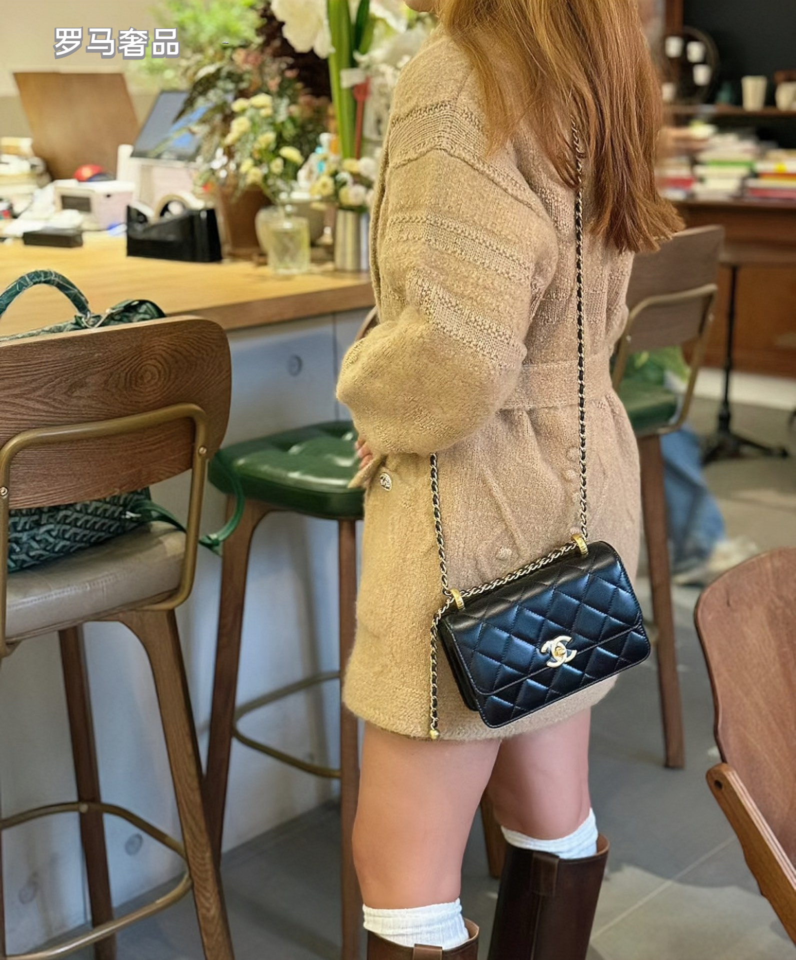 Chanel Black Quilted Lambskin Mini Flap Bag with Gold-Tone Hardware