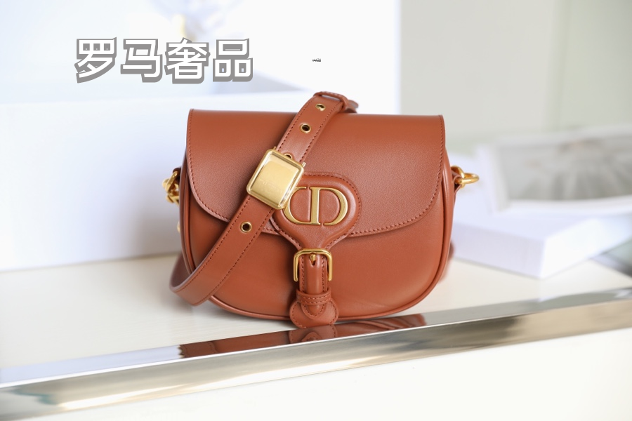 Dior Bobby Bag in Black Box Calfskin with Gold-Finish Metal Hardware