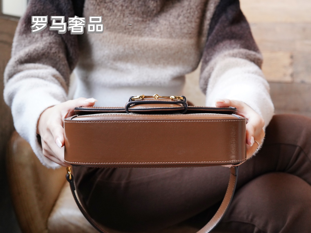 Gucci Horsebit 1955 Mini Shoulder Bag in GG Supreme Canvas with Brown Leather Trim