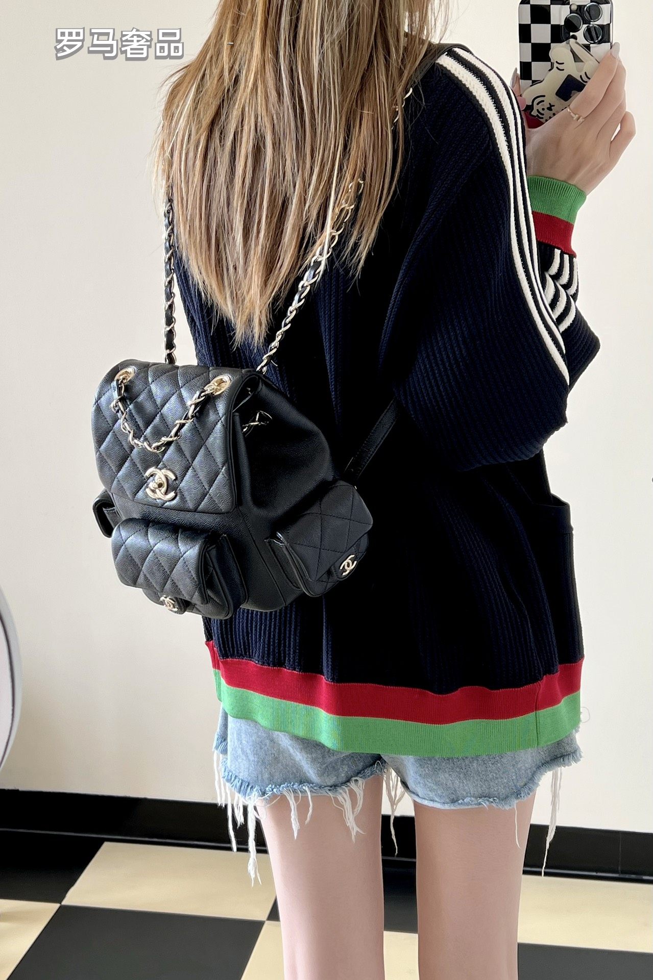 Chanel Dumas Quilted Caviar Leather Backpack - Black Gold-Tone Hardware