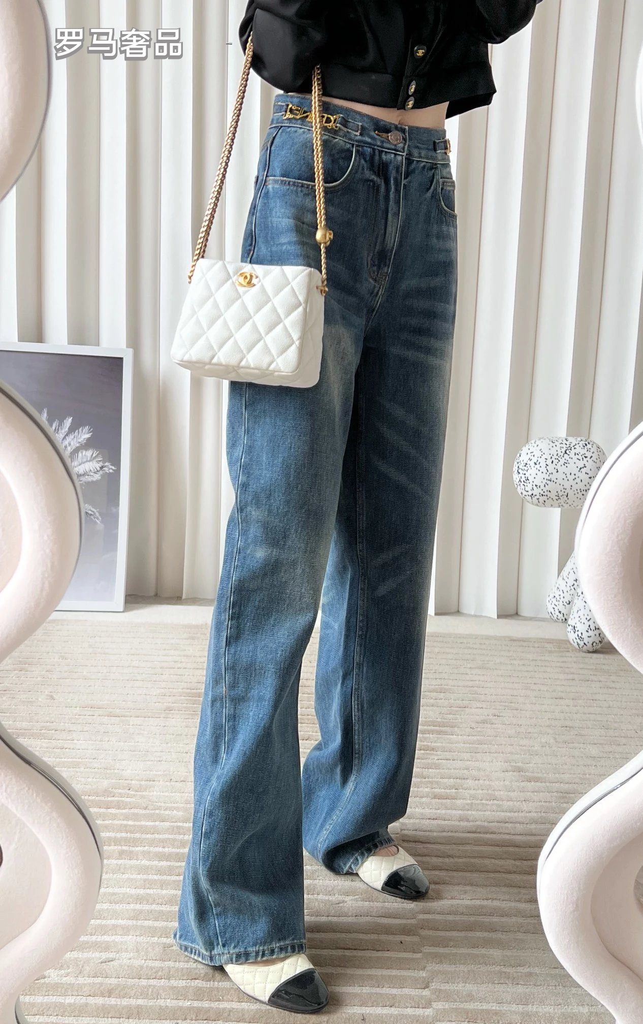 Chanel White Quilted Lambskin Mini Flap Bag with Adjustable Gold Ball Chain
