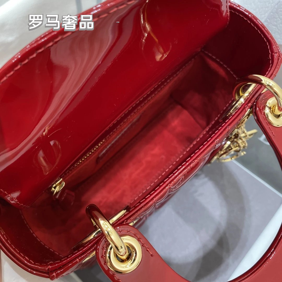 Lady Dior Mini Bag - Black Cannage Leather with Gold-Tone Hardware