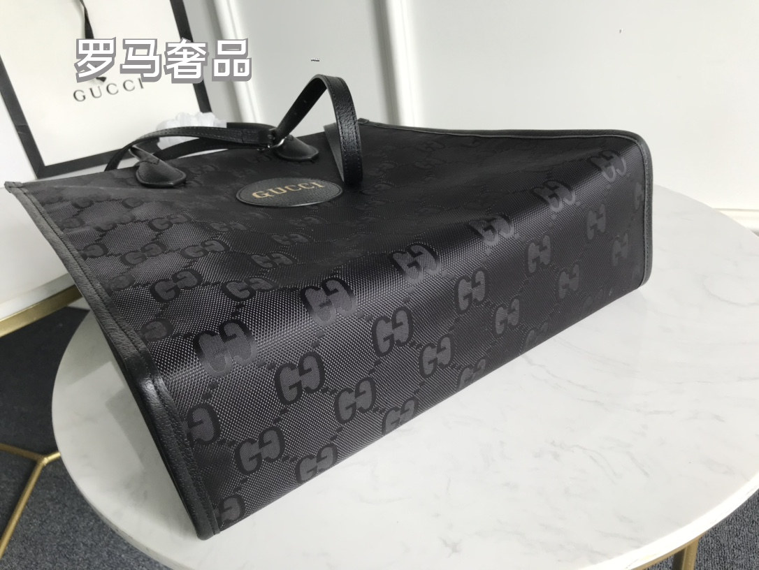 Gucci Off The Grid GG Monogram Nylon Tote Bag - Black