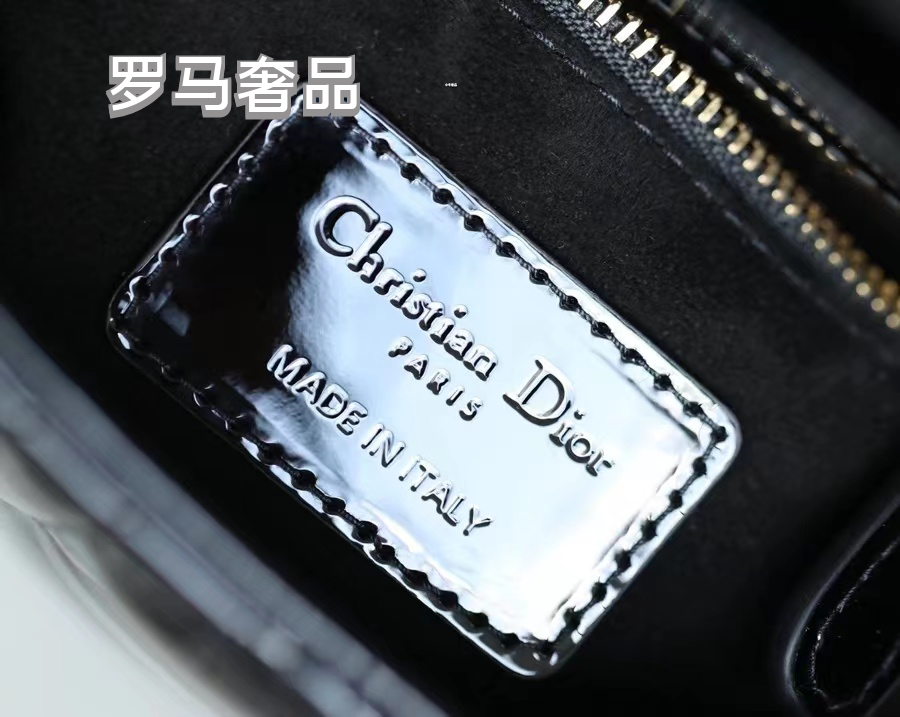 Lady Dior Micro Bag Black Cannage Patent Calfskin