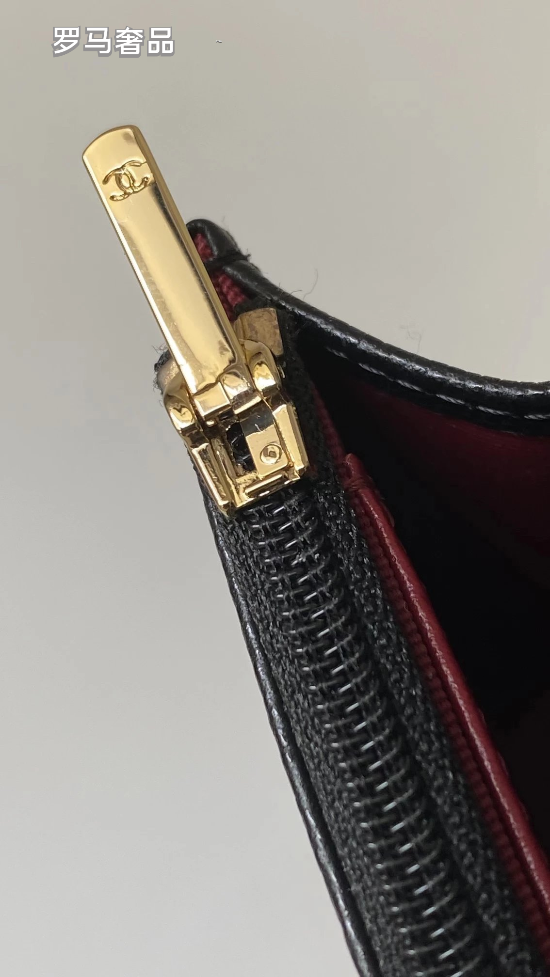Tanzon Black Quilted Leather Crossbody Bag with Gold Chain Strap